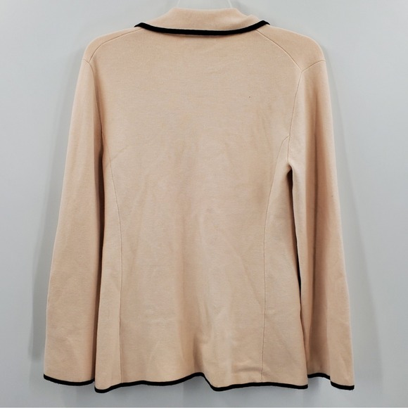 Women's J. Crew Contrast Trim Waisted Sweater Blazer Size Small B7 - Picture 3 of 4